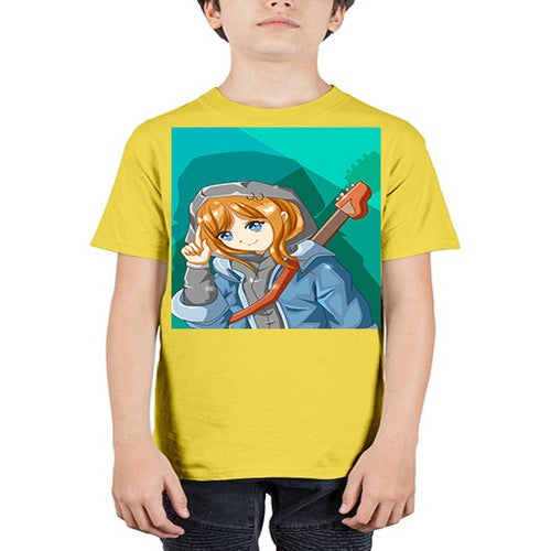 Swag and cute girl with a guitar 50# - anime - Youth Tee Unisex