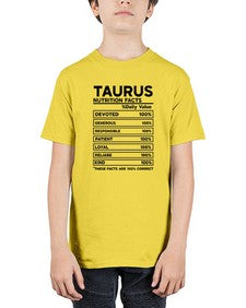 Taurus Nutrition Facts 490# - taurus - Youth Tee Unisex