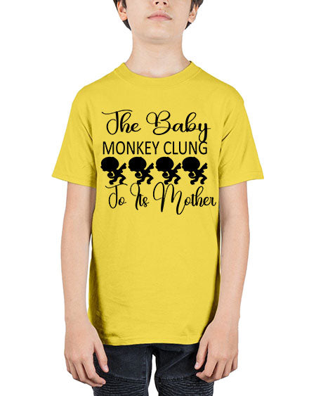 The baby monkey clung to  - monkey - Youth Tee Unisex
