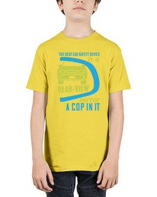 The best car safety device is a rearview mirror with a cop in it 67# - car - Youth Tee Unisex
