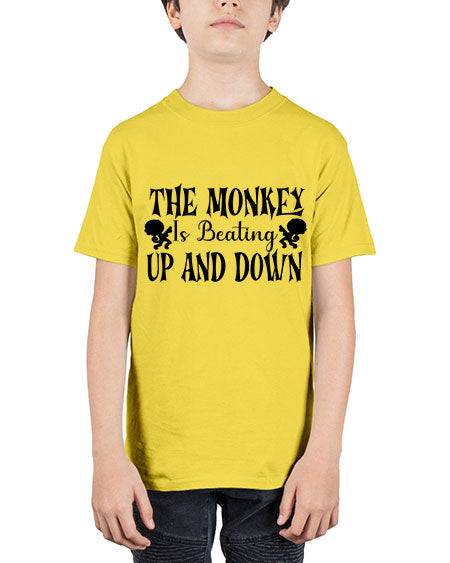 The monkey is beating up  - monkey - Youth Tee Unisex
