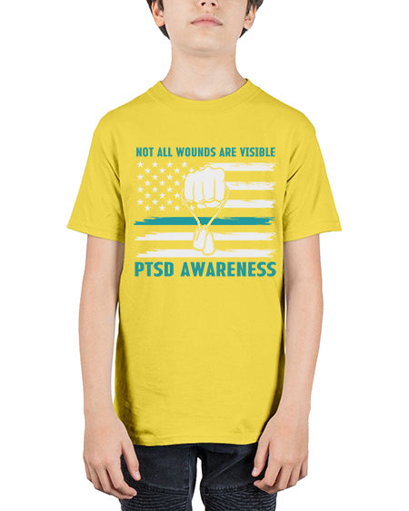 Veteran PTSD Not all wounds 4# - PTSD - Youth Tee Unisex