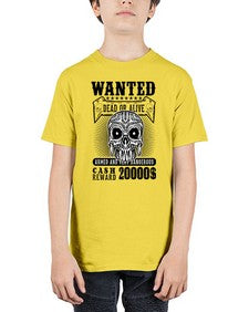 Wanted 1204# - skull and bones - Youth Tee Unisex