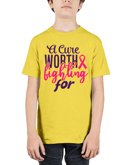 a cure worth fighting for Style 17# - breast cancer - Youth Tee Unisex