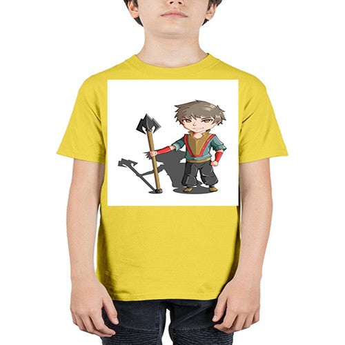 a little boy holding a spear79# - anime - Youth Tee Unisex