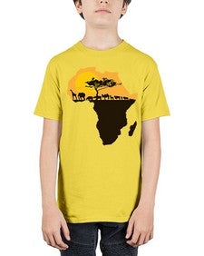 africa with animals - black words and phrases - Youth Tee Unisex