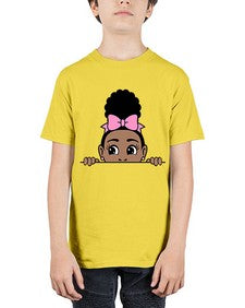 afro puff crown girl 3# - black girls or women - Youth Tee Unisex