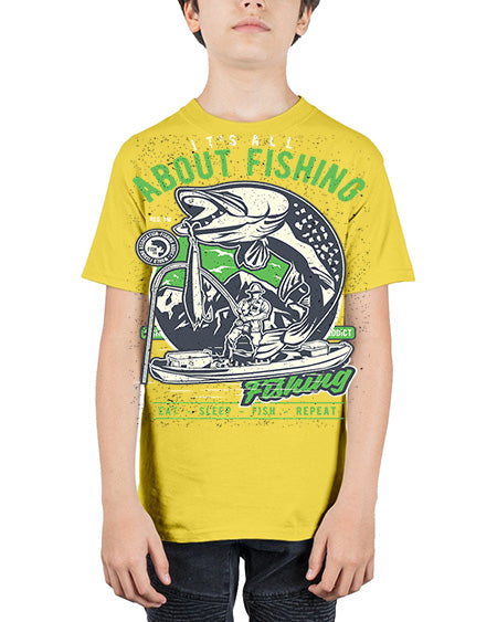 all about fishing cs 67# - shark-fish - Youth Tee Unisex