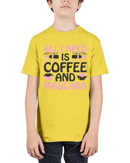 all i need is coffee and mascara Style 165# - beauty - fashion - Youth Tee Unisex