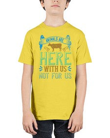 animals are here with us not for us 23# - vegan - Youth Tee Unisex