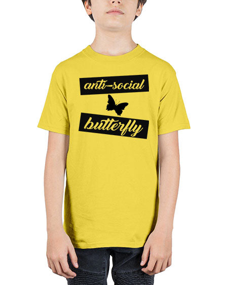 anti social butterfly - butterfly - Youth Tee Unisex