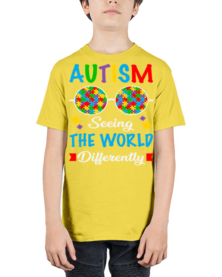 autism seeing the world differently 51# - autism - Youth Tee Unisex