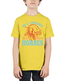 be a unicorn in a field of horses 36# - unicorn - Youth Tee Unisex