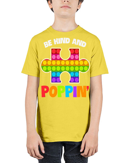 be kind and poppin autism 63# - autism - Youth Tee Unisex