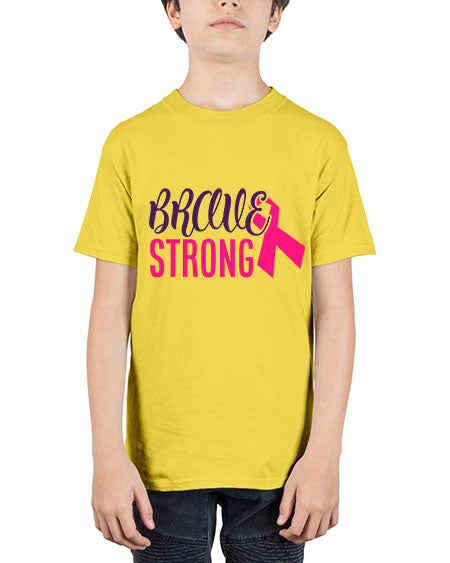 brave strong Style 15# - breast cancer - Youth Tee Unisex