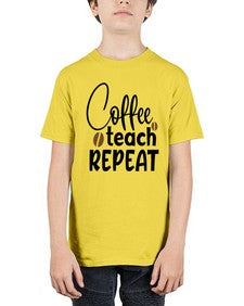 coffee teach repeat Style 106# - teacher - Youth Tee Unisex