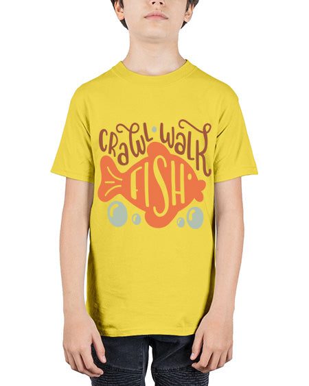 crawl walk fish 63# - shark-fish - Youth Tee Unisex