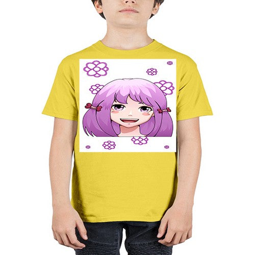 cute ponytails purple hair girl 63# - anime - Youth Tee Unisex