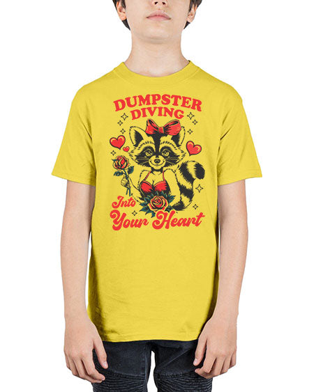 dumpster diving into your heart 11# - raccoon - Youth Tee Unisex
