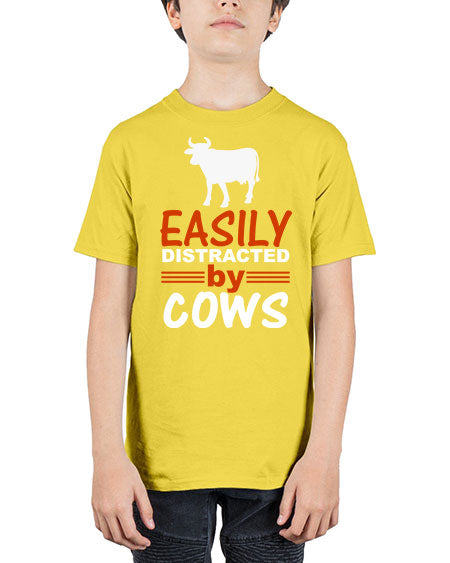 easily distracted by cows Style 4# - cow - Youth Tee Unisex