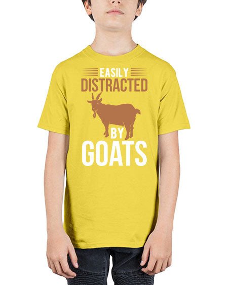 easily distracted by goats Style 5# - goat - Youth Tee Unisex