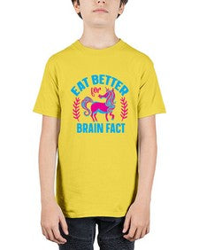 eat better for brain fact 119# - unicorn - Youth Tee Unisex