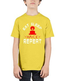 eat sleep hack repeat 48# - computer - Youth Tee Unisex