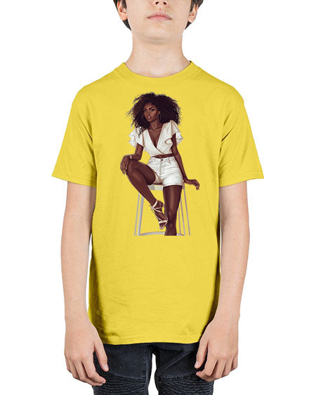 fashion girl in white 85# -  fashion - Youth Tee Unisex