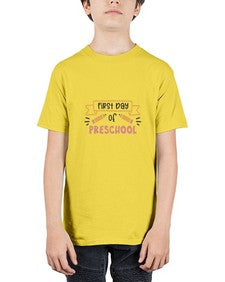 first day of preschool 110# - first grade - Youth Tee Unisex