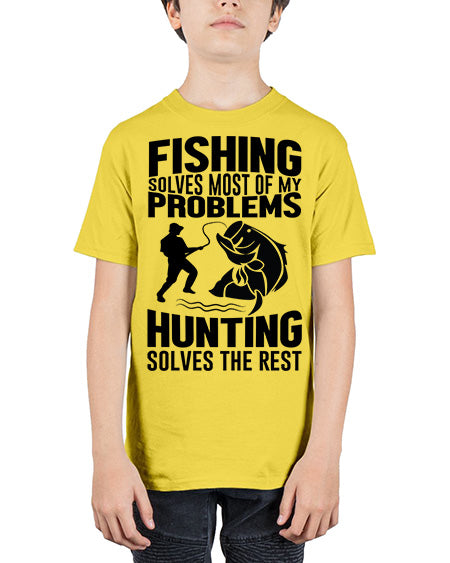 fishing solves 73# - shark-fish - Youth Tee Unisex