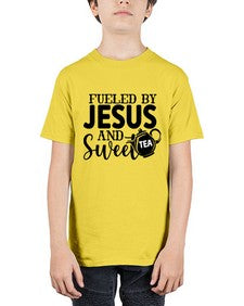 fueled by jesus and sweet tea 990# - tea - Youth Tee Unisex