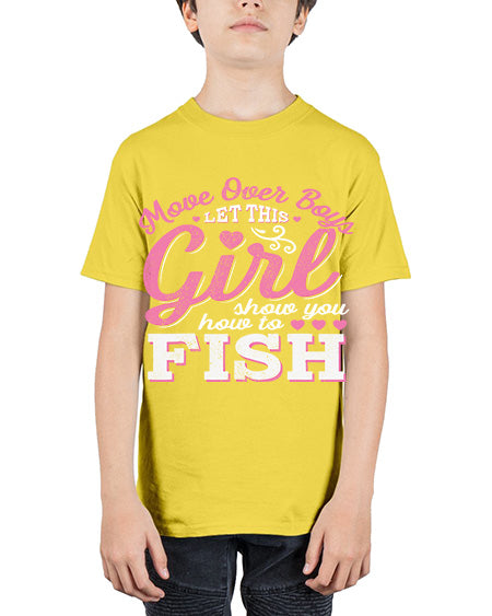 girl fishing 15# - shark-fish - Youth Tee Unisex