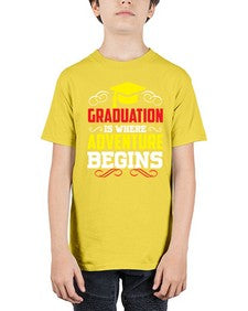 graduation is where adventure beings 226# - graduation - Youth Tee Unisex