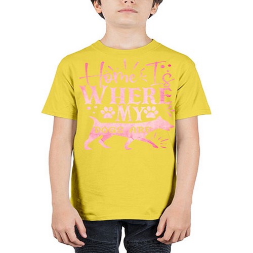 home is where my dogs are 151# - dogs - Youth Tee Unisex