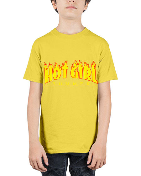 hot girl  summer fire 123# - black words and phrases - Youth Tee Unisex