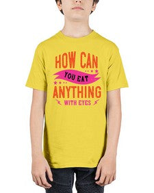 how can you eat anything with eyes 1064# - vegan - Youth Tee Unisex