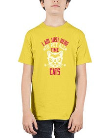 i am just here topet all time cats Style 52# - cats - Youth Tee Unisex