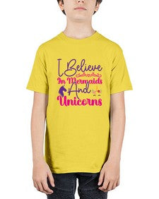 i believe in mermaids and unicorns 171# - unicorn - Youth Tee Unisex