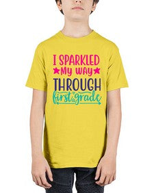 i sparkled my way through first grade 377# - first grade - Youth Tee Unisex