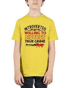 introverted but willing to discuss true crime 666# - true crime - Youth Tee Unisex