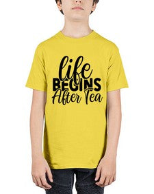 life begins after tea 1297# - tea - Youth Tee Unisex