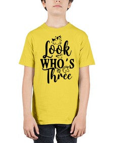 look whos three 265# - unicorn - Youth Tee Unisex