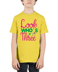 look whos three 266# - unicorn - Youth Tee Unisex