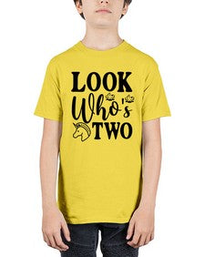 look whos two 267# - unicorn - Youth Tee Unisex