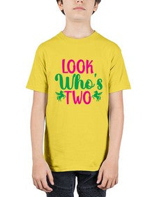 look whos two 268# - unicorn - Youth Tee Unisex
