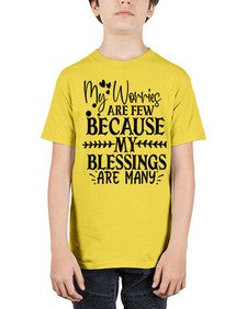 my worries are few because my blessings are many Style 84# - motivation - Youth Tee Unisex