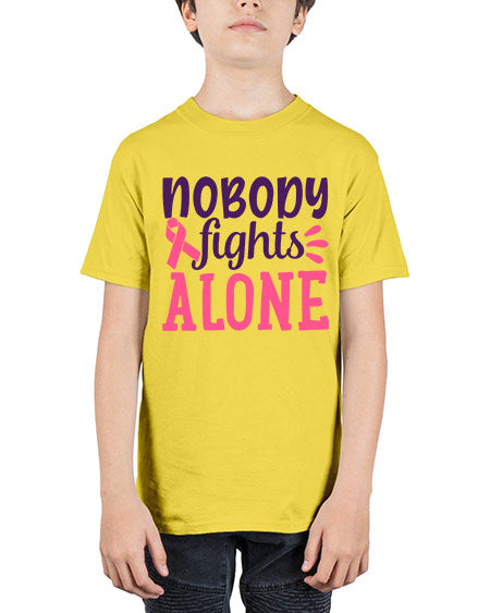 nobody fights alone Style 6# - breast cancer - Youth Tee Unisex
