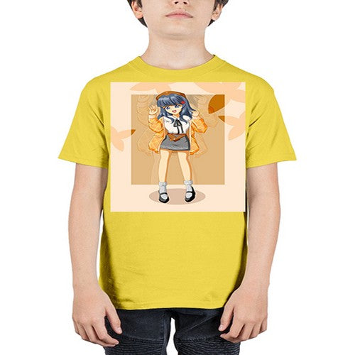 of beautiful girl with jacket 132# - anime - Youth Tee Unisex