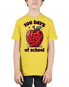 one hundred Days of School Apple 572# - one hundred days - Youth Tee Unisex