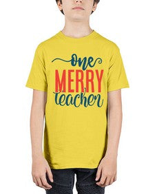 one merry teacher Style 327# - teacher - Youth Tee Unisex